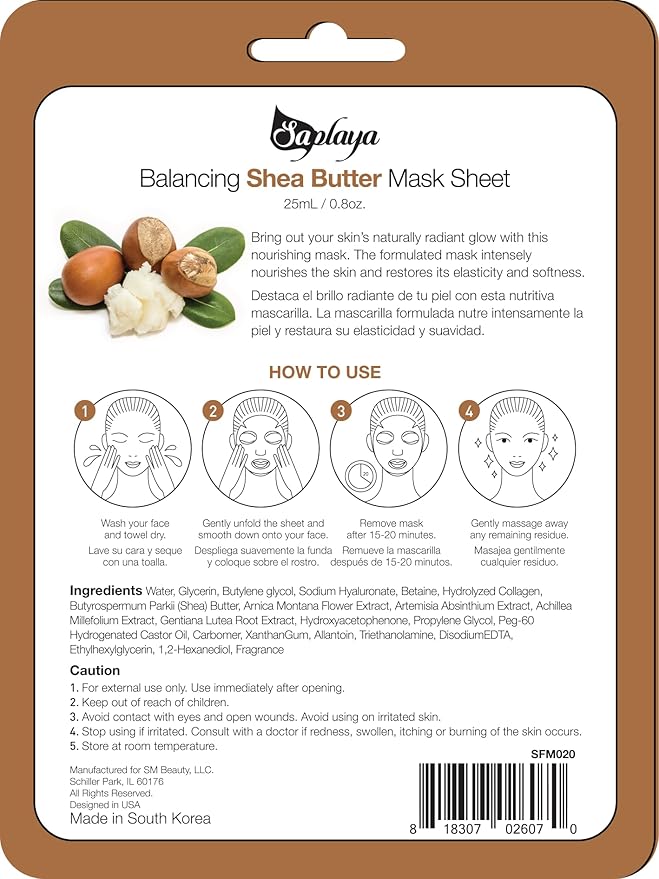 Face Masks 6 Pack Scented Facemask Sheets Skin Care Mask Single Scent K-Beauty Natural Formula