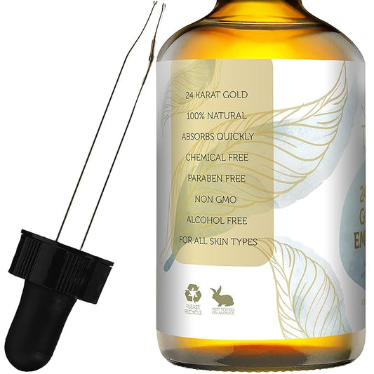 24K GOLD Emu Oil, 24 K Gold Organic Australian Emu Oil 4 oz Gold Line Series