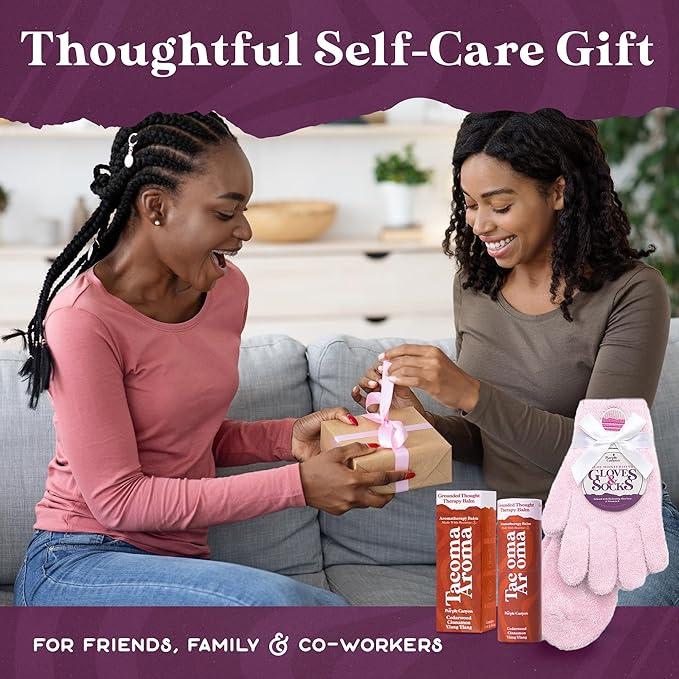 Purple Canyon Moisturizing Socks & Gloves and Heel Balm Foot Care Kit | Pink Socks and Gloves Infused with Aloe Vera and Vitamin E | Cracked Heel Treatment for Self Care