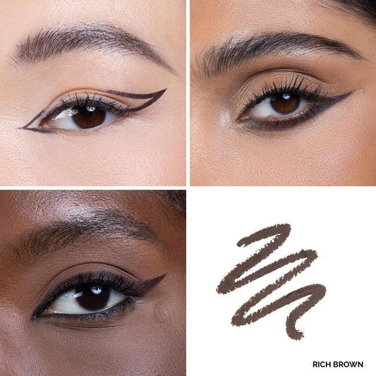 OFIR Waterproof Eye Pencil | Vegan, Cruelty-Free & Smudge-Proof | Creamy Gel Formula for Smooth Application | Long-Lasting, Full-Coverage, Precise Eyeliner Pencil (Rich Brown - Warm Brown)