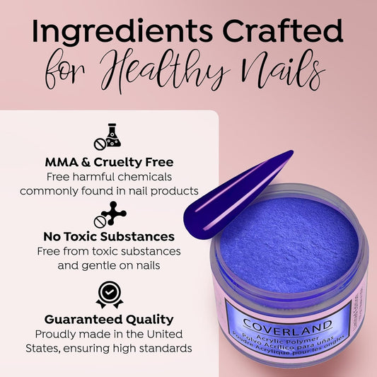 Tones Coverland Acrylic Nail Powder "Haute Couture" - Limited Edition Acrylic Powder for Nail Design, Sculpting, and Masking Nail Bed Imperfections - Professional Acrylic Nail Supplies - (1.5 Oz)