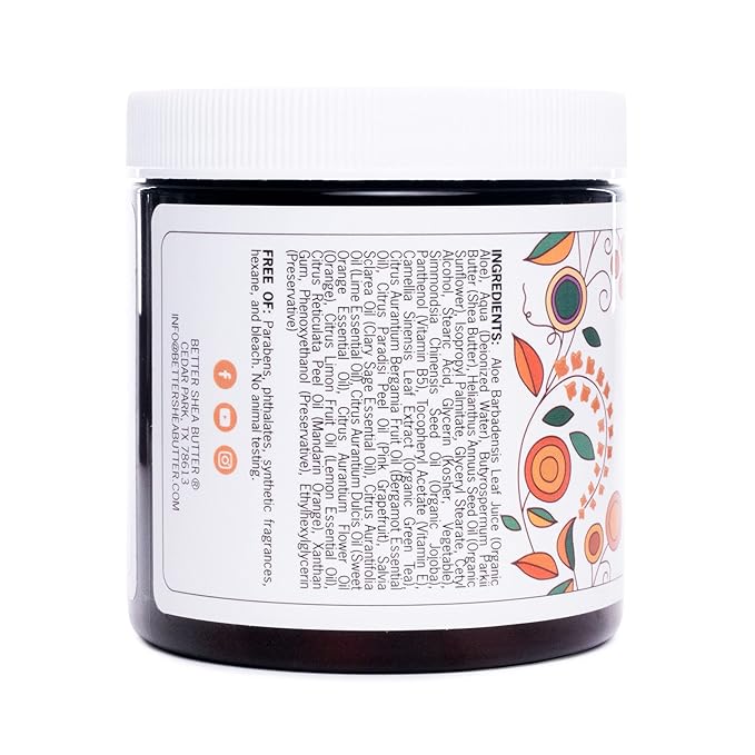 Deep Hydration ORANGE BLOSSOM Body Butter for Dry Skin | Natural Body Lotion for Women with Raw Shea Butter | No Synthetic Fragrances | 8 oz