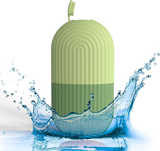 Ice Face Roller - Perfectly shaped for Face, Body, and Under Eyes - Ice Mold for Face Easy Handheld Design - Food-Grade Silicone material - Pamper Yourself with Ice - Facial Beauty Ice Roller (Green)