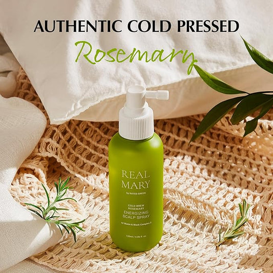 RATED GREEN REAL MARY Energizing Biotin Hair Growth Spray for Thinning Hair and Scalp for Men & Women - Rosemary and Ginger Scalp Spray | 4.06 fl oz