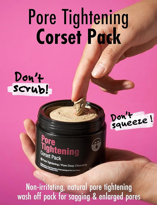 Meditime Pore Corset Pack | Sebum and Pore Minimizer Face Pack | Clay Mask for Blackheads and Pores | Korean Skincare Pore Cleaner & Nose Blackhead Remover | Deep Pore Remover Face Care (3.53 Fl Oz)