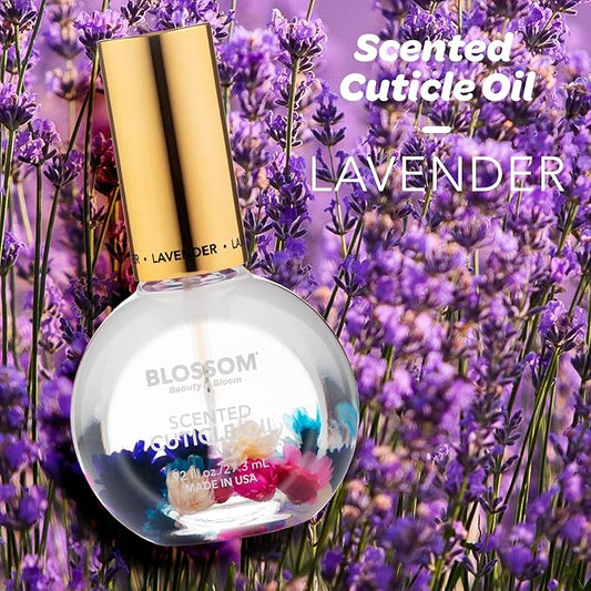 Blossom Cuticle Oil for Nails, Hydrating, Moisturizing, Scented Nail Oil Cuticle Care, Infused with Real Flowers, Made in USA, 0.92 fl. oz, Lavender