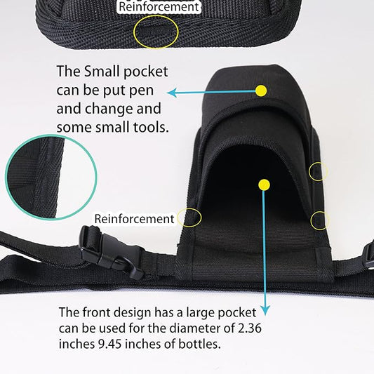 Massage Bottle Bag Massage Oil Holster Lotion Holster Massage Therapist Massage Oil Holster Massage Lotion (TH-XJ1kd-Black)