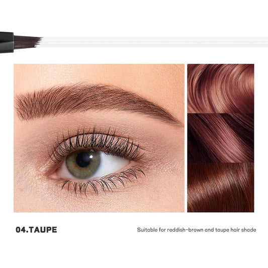 2 Pack Microblading Eyebrow Pen and Brow Tint for Women with Angled Brush & Dip to Effortlessly Create Natural Hair Like Brows, Waterproof Fast Eye Brow Makeup Pencil, Last All Day (Taupe)