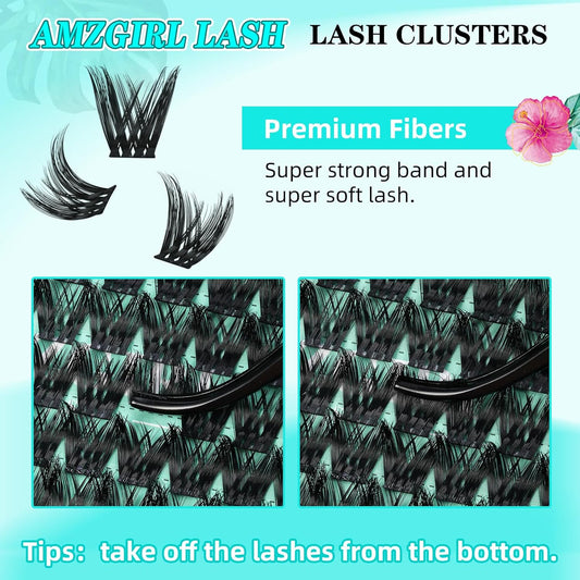 Lash Clusters Wet Look 168Pcs Eyelash Cluster Ultra-Thin Lash Band Eyelashes Extensions Spiky Anime Wide Span Lashes(Mallow,C-Mix10-18mm)
