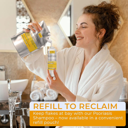 Antifungal Psoriasis Shampoo, Eczema, Seborrheic Dermatitis Shampoo | Soothes Itching, Flaking & Irritation | Repairs Scalp, Strengthens Hair, Stimulates Regrowth | Medicated Scalp Treatment