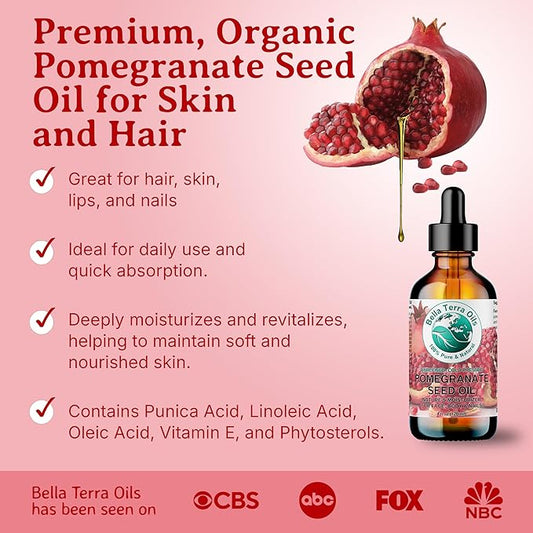 Bella Terra Oils Pomegranate Seed Oil – 1 Gallon – 100% Pure & Natural, Cold-Pressed, Unrefined – Hydrating & Nourishing for Skin & Hair – Antioxidant-Rich Beauty Oil