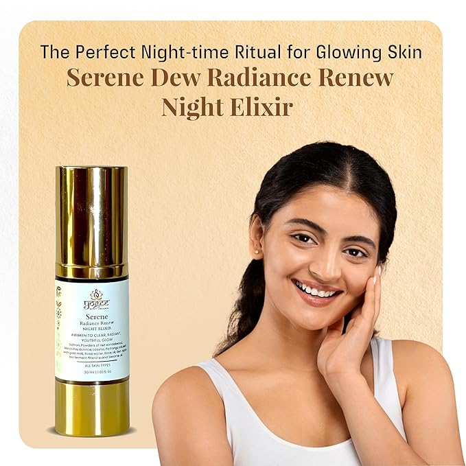 YOGEE Natural Night Skin Elixir | Night Cream for Wrinkles, Reduced Line, Dark Spots | Goat Milk, Saffron, Sesame Oil | 30ml