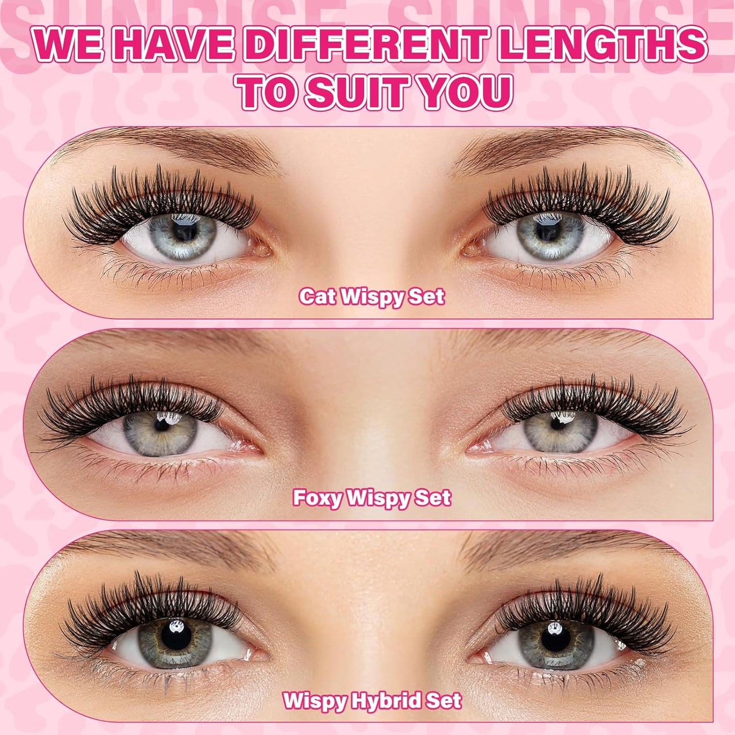 PROLASHBEAUTY Lash Clusters Kit 3D Volume Plushy Eyelash Clusters Kit Ultra Thin Band Soft Clusters Lashes Kit with Waterproof Lash Bond and Seal Remover (Attraction-3D, 8-16mix)