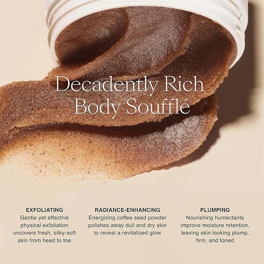 Josie Maran Argan Cake & Coffee Whipped Body Polish, Mocha Whip - Full-Body Exfoliating Scrub - Removes Dirt, Dead Skin Cells, Impurities - Argan Oil, Essential Fatty Acids & Vitamin E (10 oz / 283 g)