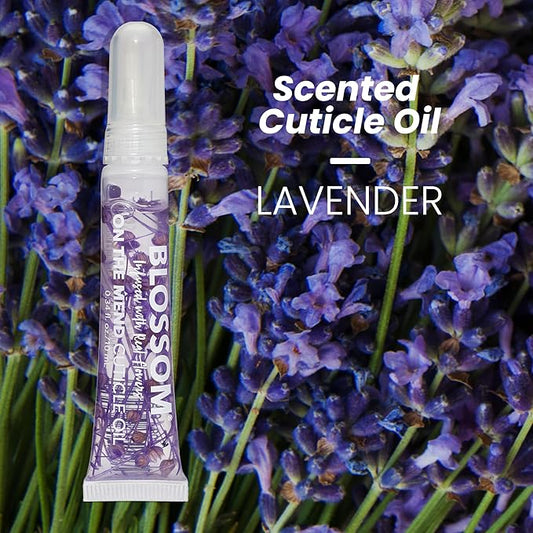 Blossom Cuticle Oil Pen for Nails, On the Mend Scented Travel Nail Oil for Growth and Strength, Infused with Real Flowers 0.34oz, Lavender