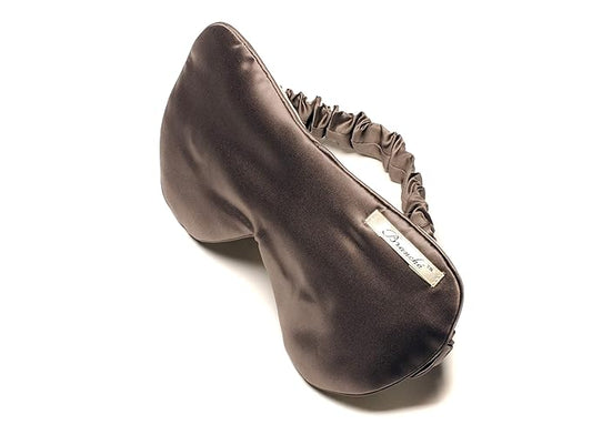 Branche Beauty Belle De Nuit Sleep Mask - Silk Eye Mask 6A Silk 22 Momme Eye Cover Sleepover Shade Blindfold Mask for Luxury Sleep in Total Darkness (Driftwood)