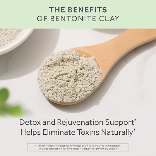 Calcium Bentonite Clay Food Grade Powder 1 Lb – Pharmaceutical | Natural Heavy Metal Detox & Pore Cleansing | Indian Healing | DIY Hair & Facial Mask | Toothpaste, Deo, Bath & Foot Soak