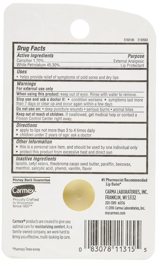 Carmex Classic Lip Balm Medicated, 0.25 oz