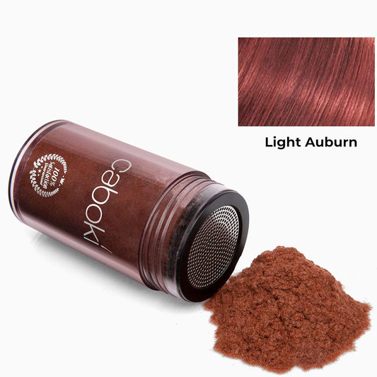 Caboki Hair Loss Concealer. All-Natural, Plant-Based Hair Building Fiber. Covers Bald Spot and Thinning Hair. Make Thin Hair Look 10X Fuller Instantly.(30G, 90-Day Supply). Light Auburn