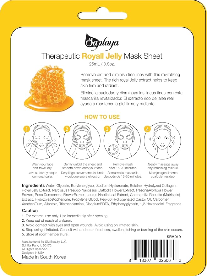 Face Masks 6 Pack Scented Facemask Sheets Skin Care Mask Single Scent K-Beauty Natural Formula