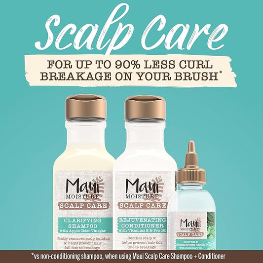 Maui Moisture Scalp Care Soothe & Strengthen Hair Serum with Rosemary Oil, Curly Hair Serum With Aloe Vera Helps Prevent Scalp Dryness & Strengthen Hair, Silicone-Free, 3.3 fl. Oz
