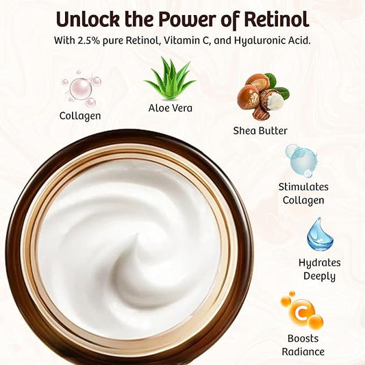 Live Healthy Retinol Cream for Face - Anti Aging, Day & Night, Face Moisturizer - Wrinkle Cream, Neck Creams for Tightening and Firming, Collagen, Hyaluronic Acid, for Men & Women |1.05 fl oz