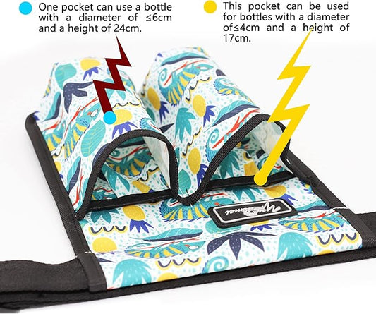 Massage Bottle Bag ,Massage Therapist Holster Massage Lotion Holster, Massage Oil Holster(2 bottle ,Flower color)