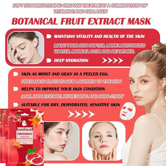 20 Pcs Facial Sheet Mask Combo,Hydrating Face Mask,Easy to Use,Moisturizing Daily Sheet Mask