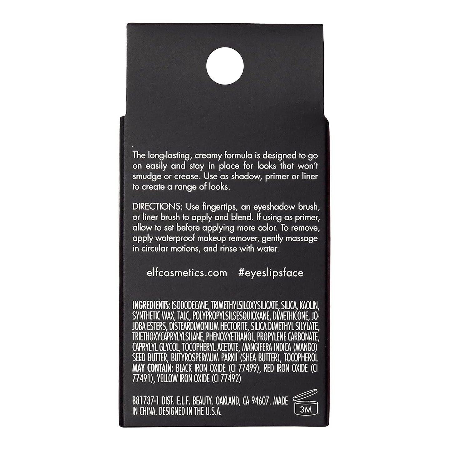 e.l.f. No Budge Cream Eyeshadow, 3-in-1 Eyeshadow, Primer & Liner With Crease-Resistant Color & Stay-Put Power, Vegan & Cruelty-Free, Plateau, 81737