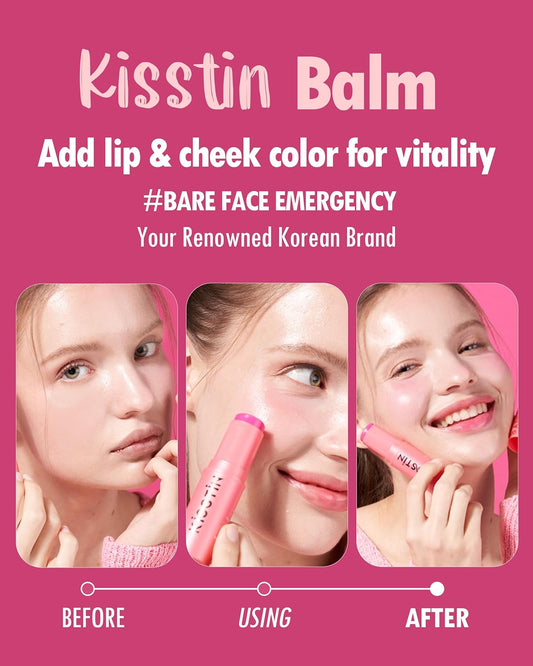 KAHI Kisstin Balm - Skin-Refining Face Moisturizer & Makeup Stick | Nourishing Beauty Moisturizer Stick | Makeup-enhancing Glow Balm (0.32 oz)