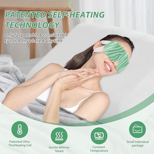20 Packs Steam Eye Mask Self Heating Moist Eye Compress Disposable SPA Warm Eye Mask for Dry Eyes, Eye Fatigue, Stress Relief, Soothing Headache Travel Trouble Sleeping (Unscented)
