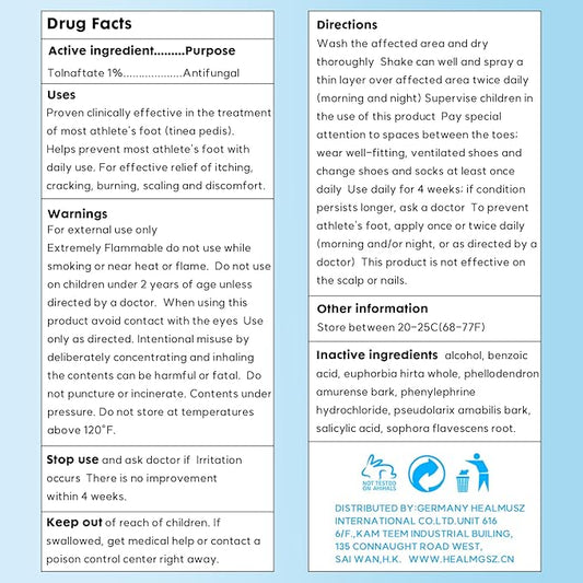 Athletes Foot Treatment, Natural Herbal Athletes Foot Spray for Most Athlete's Foot and Treat Symptoms of Molting, Blisters, Itching and Odor. (3Pcs, Fresh)