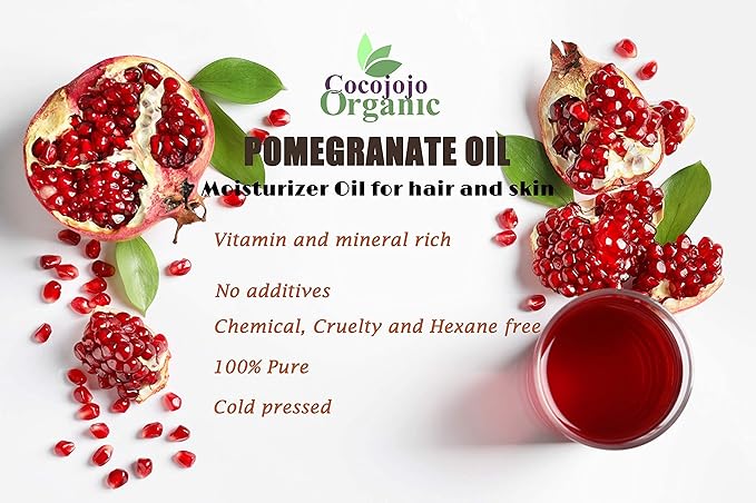cocojojo Pomegranate Oil Pure Seed Oil Cold Pressed 8 oz Refined Skin Hair Nails Cuticles