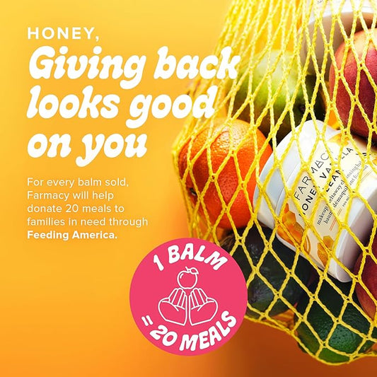 Farmacy Makeup Remover Cleansing Balm - Honey Vanilla Waterproof Makeup Remover & Oil Based Cleanser - Gentle Exfoliating Double Cleanser - Melts From Balm to Milky Lather (100ml)