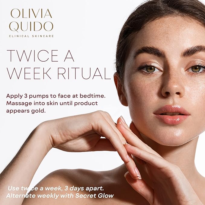 OLIVIA QUIDO Clinical Skin Care Secret Gold 24K Mask | Anti-Aging Night Cream for Face and Neck | Tightens Wrinkles & Fine Lines | Whitens Dark Spots, Melasma & Acne Scars | Non-Comedogenic Night Mask