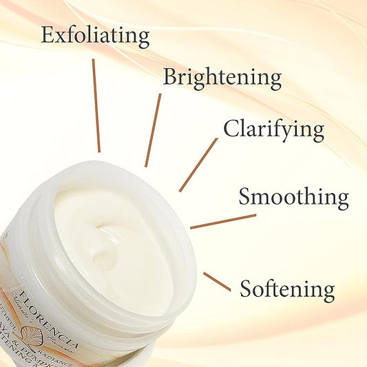 Florencia Papaya & Pumpkin Brightening Mask - Exfoliating Facial Mask for Soft, Smooth Skin - Removes Impurities, Brightens Complexion - Natural & Gentle, 2 oz