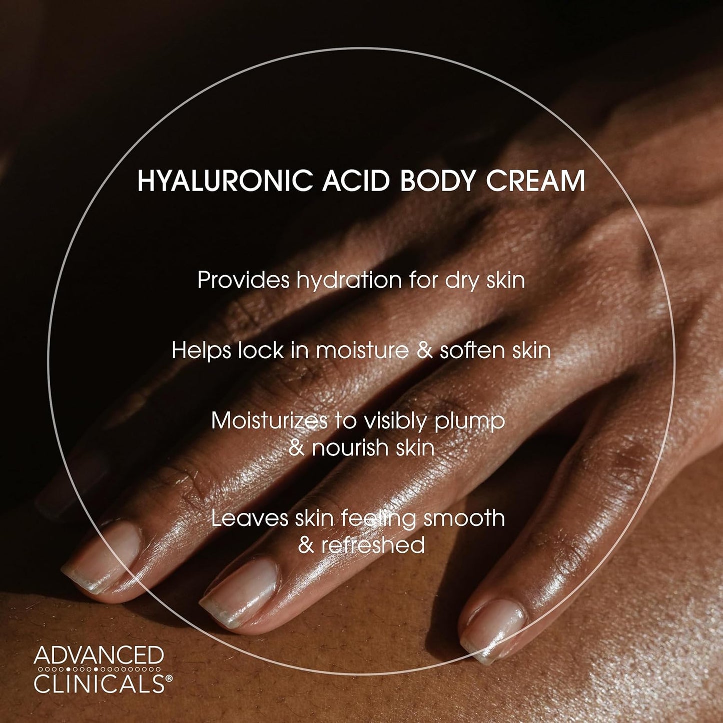 Advanced Clinicals Hyaluronic Acid Moisturizer Body Cream W/Vitamin E | Hydrating Cream & Body Lotion For Women & Men To Help Improve Look of Wrinkles, Dry Skin, Crepey Looking Skin, 16 Ounce