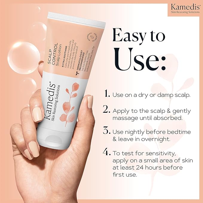 KAMEDIS Moisturizer Leave-On Botanical Scalp Lotion. For Dandruff, Dry, Itchy, Flaky and Sensitive Scalp Skin. Over-Night Head Mask, Parabens Free. 3.38 Fl Oz. (Scalp Lotion (2pk))