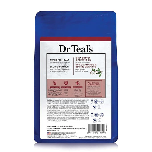 Dr Teal's Salt Soak with Pure Epsom Salt, Shea Butter & Almond, 3 lbs