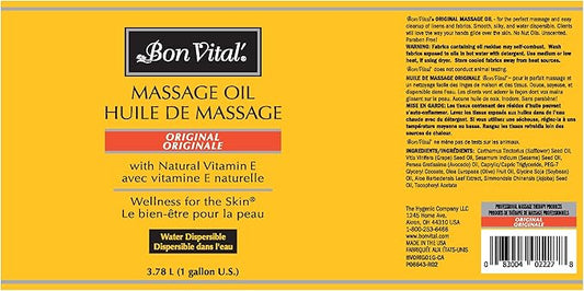 Bon Vital' Original Massage Oil for a Versatile Massage Foundation to Relax Sore Muscles and Repair Dry Skin, Best Massage Oil on Market, Unbeatable Consistency and Quality, 1 Gal, Label may Vary