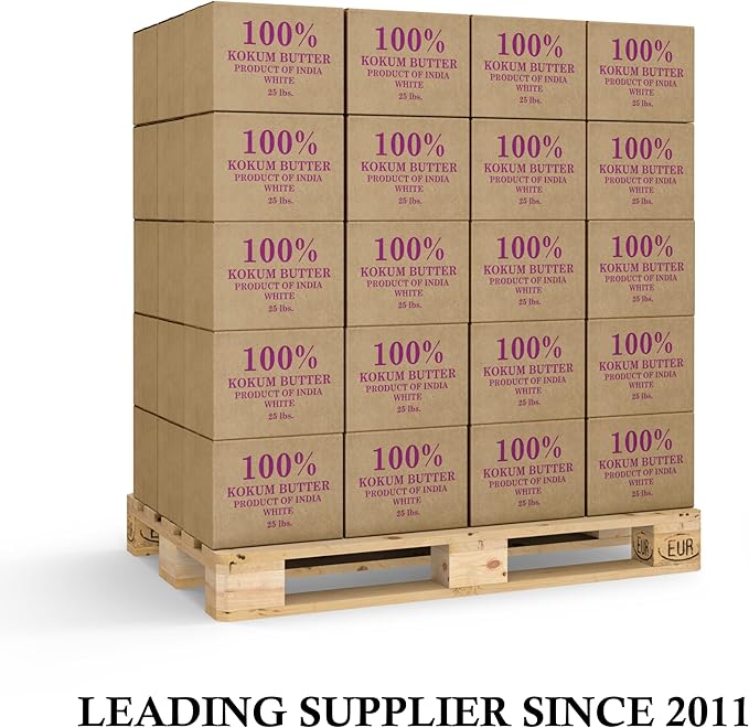 Raw Kokum Butter 8 oz. Bar 100% Pure Natural - Great for Skin, Body and Hair Moisturizer, DIY Creams, Balms, Lotions and Soap Making.