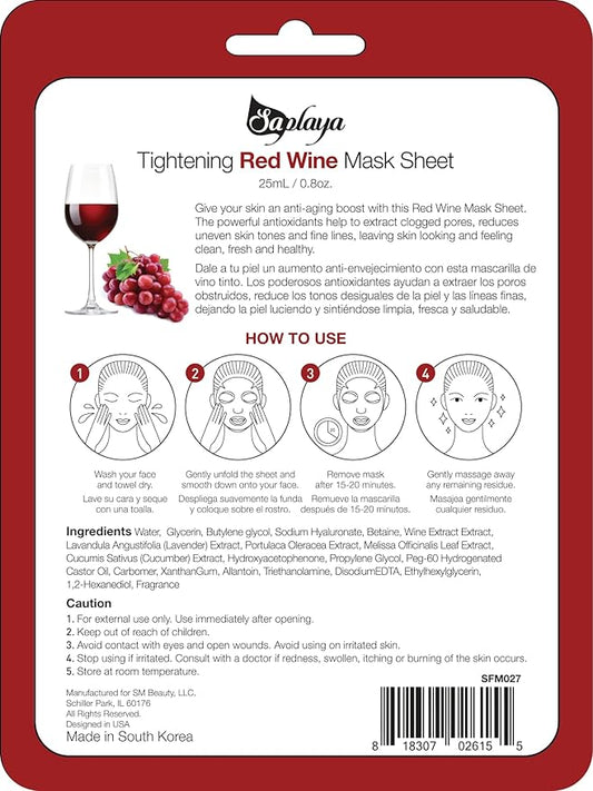 Face Masks 6 Pack Scented Facemask Sheets Skin Care Mask Single Scent K-Beauty Natural Formula