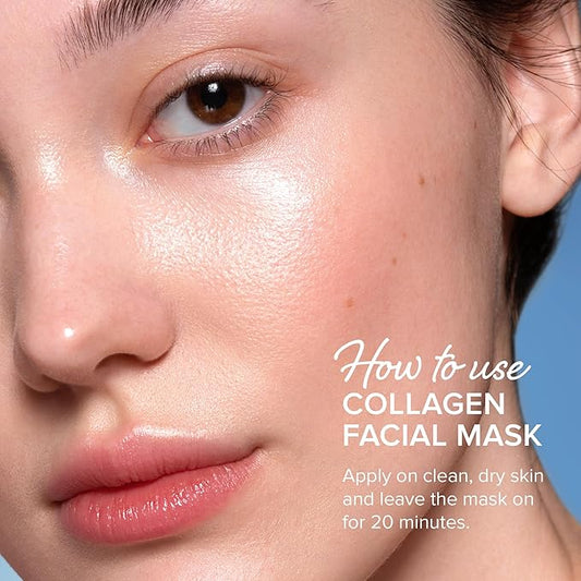 MAREE Collagen Facial Mask with Hyaluronic Acid - Sheet Face Masks Skincare with Green & Red Algae Extract - Hydrating Mascarillas Faciales For Women Skin Care | Facial Mask