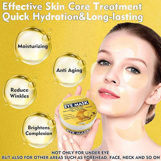 Under Eye Patches, 24K Gold Eye Patches for Puffy Eyes and Dark Circles, Under Eye Masks for Dark Circles and Puffiness, Eye Gel Pads for Eyes Bags Treatment & Non-Irritating Eye Mask Skincare