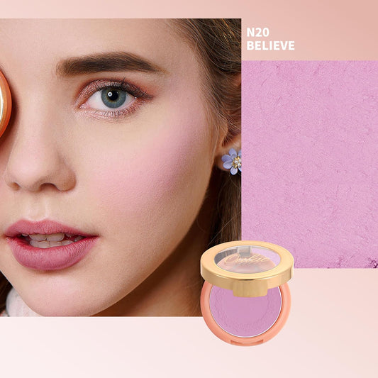 Oulac Purple Blush for Cheeks Blush Makeup| Highly Pigmented Cream| Natural Matte Glow| Shape & Highlight Face| Cruelty-Free with Rose Oil| N20 Believe 4.8g