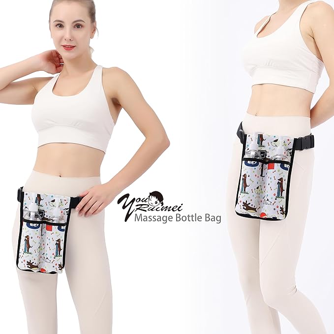 Massage Bottle Bag Massage Oil Bag Massage Therapist Holster Massage Lotion Holster Massage Oil Holster (YR-2KD-XiaoGou)