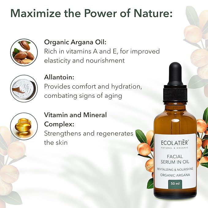 Facial Foam Cleanser, Tonic & Serum Bundle - Organic Aloe Vera & Argana - Hydrating, Nourishing, & Anti-Aging Skincare Set for All Skin Types, Vegan & Natural