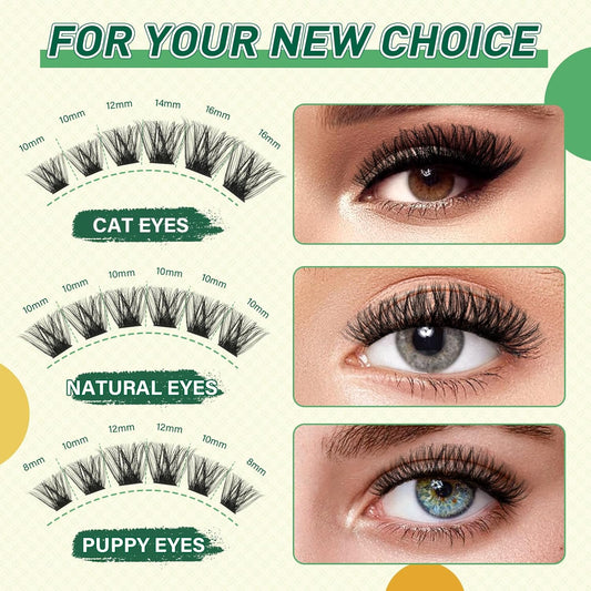 DIY Lash Extension Kit KEYYOU 144pcs Lash Clusters Eyelash Extension Kit with Mascara Brush Bond and Seal Lash Glue Remover Lash Applicators Lash Brush for DIY Lash Extensions (Y03 Kit)