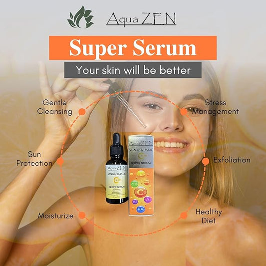 Vitamin C Plus Face Serum | Premium Ingredients 20% Vitamin C, Retinol, Hyaluronic Acid, Niacinamide, & More - Potent Anti Aging, Brightening, Hydrating, Evens Skin Tone, & Dark Spot Remover