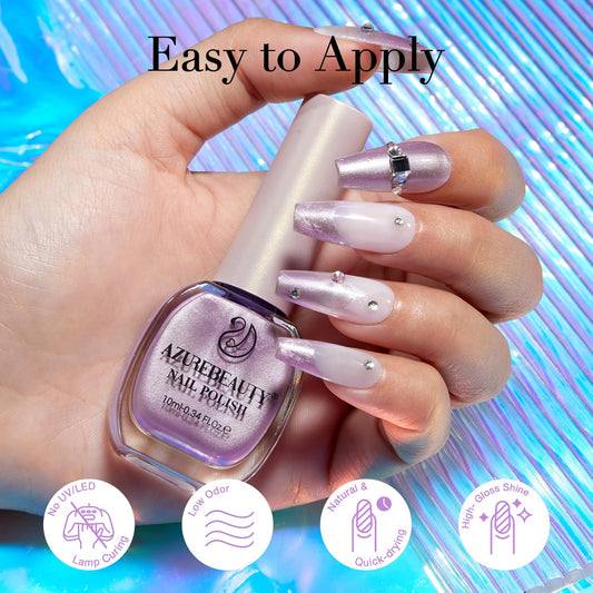 AZUREBEAUTY Dreamy Purple Nail Polish– Quick Dry, Long-Lasting, Natural Glossy Finish for DIY Manicure & Nail Art, Salon Quality, 10ml for Women